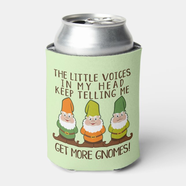 Funny Get More Gnomes Pun Can Cooler (Can Front)