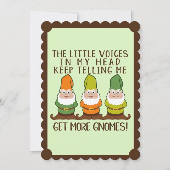 Funny Get More Gnomes Pun Cards (Front)