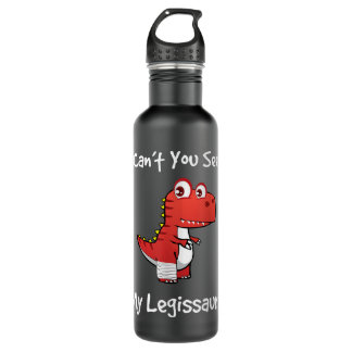 Funny Get Well Broken Leg Gift Dinosaur with a Cas 710 Ml Water Bottle