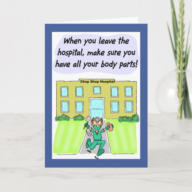 Funny Get Well Card:  Missing Body Parts Card (Front)