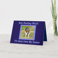 Funny "Get Well" Card w/Cute Basset Hound Doctor