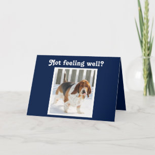 Funny Get Well Card with Cute Basset Hound