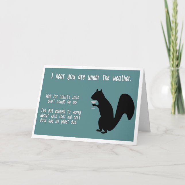 Funny Get Well Card with Squirrel (Front)