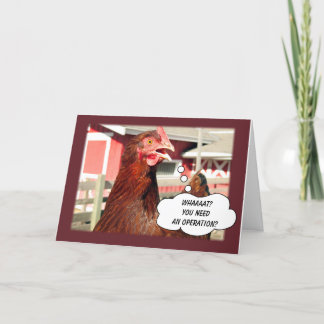 Funny Get Well Chicken Pun for Surgery Operation  Card