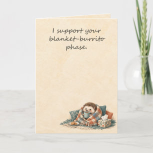 Funny Get Well Hedgehog Burrito Card