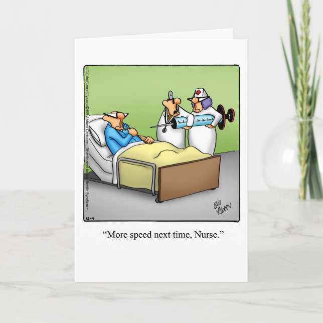 Funny Get Well Humour Greeting Card (Front)