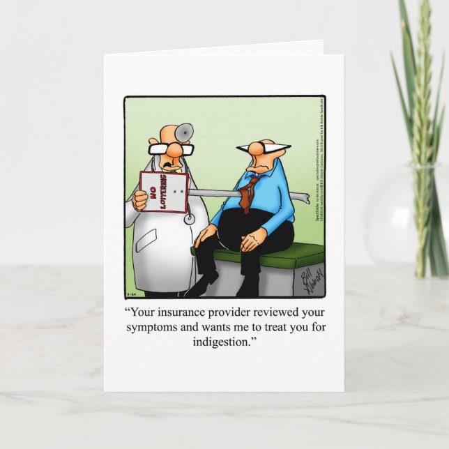 Funny Get Well Humour Greeting Card (Front)
