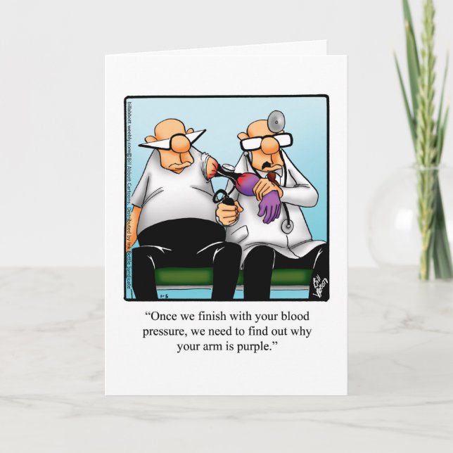 Funny Get Well Humour Greeting Card (Front)