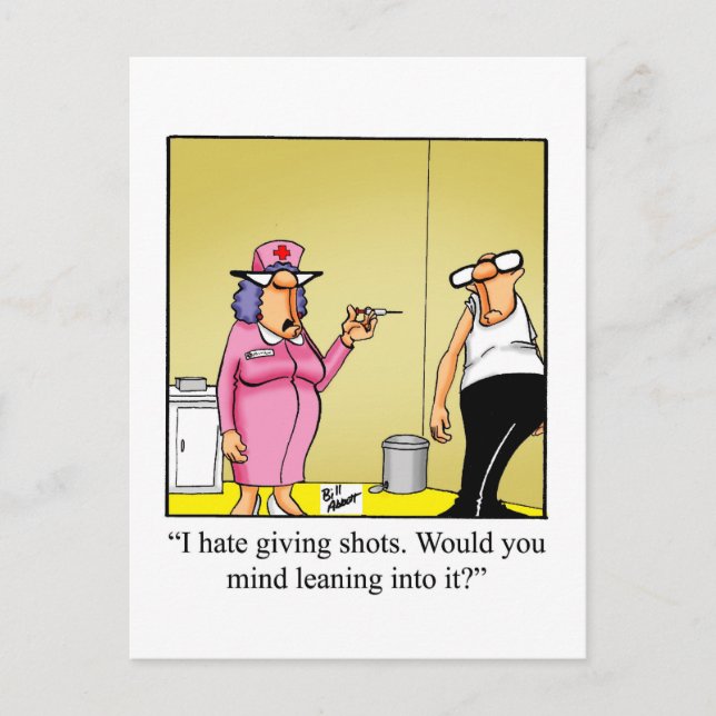 Funny Get Well Humour Postcard (Front)
