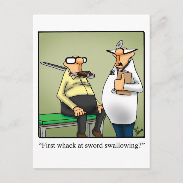 Funny Get Well Humour Postcard (Front)