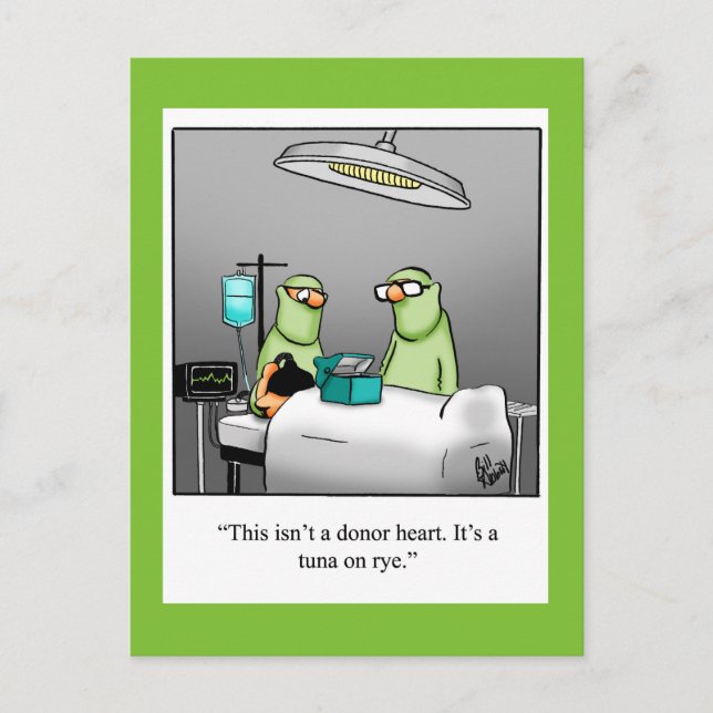 Funny Get Well Humour Postcard (Front)