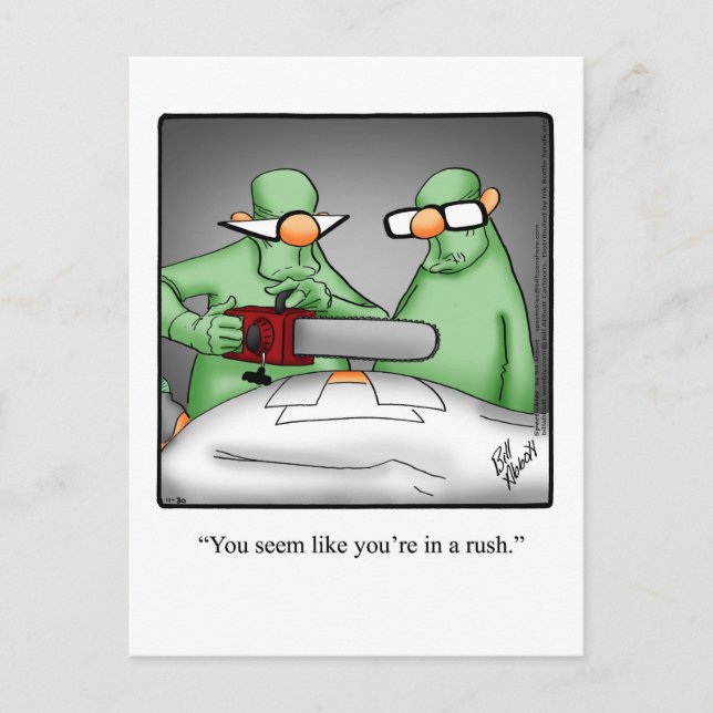 Funny Get Well Humour Postcard  (Front)