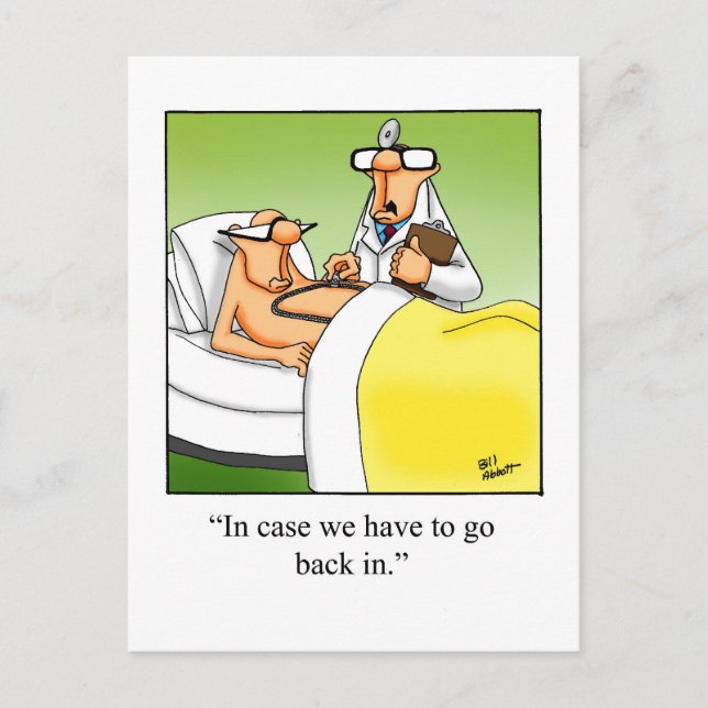 Funny Get Well Operation Postcard (Front)