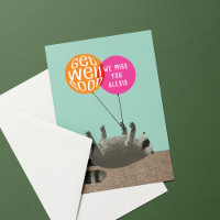 Funny Get Well Racoon Balloons