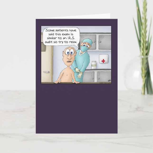 Funny get well soon card: The exam Card (Front)