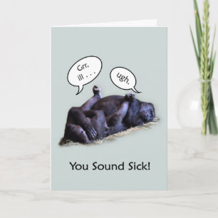 Funny Get Well Soon, Sleeping Sick Gorillas Card
