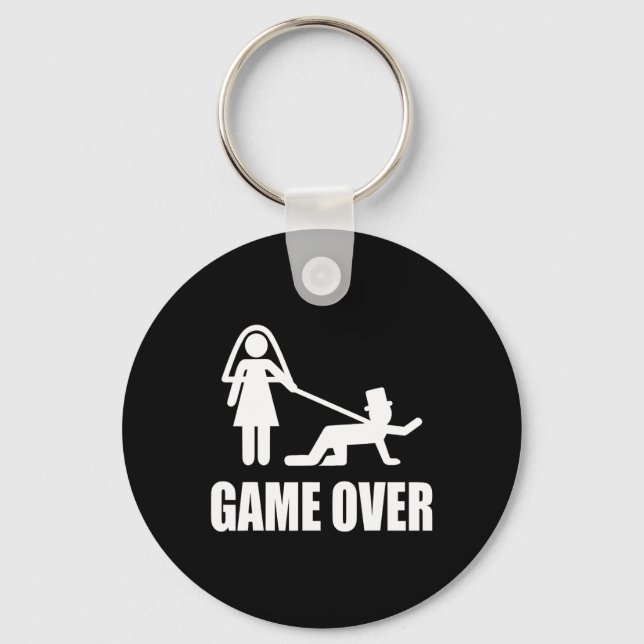 Funny Getting Married Game Over Wedding Gag Team G Key Ring (Front)