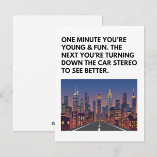 Funny Getting Old Birthday Card Turn Stereo Down