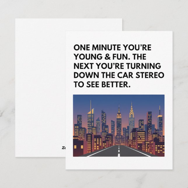 Funny Getting Old Birthday Card Turn Stereo Down (Front/Back)