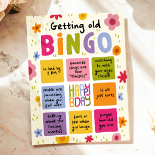 Funny Getting Old Humor Woman Illustrated Birthday Postcard