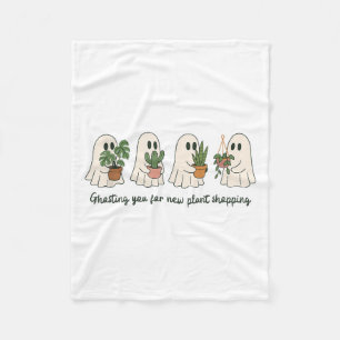Funny Ghost And Potted Plants Halloween Boo Pun Gh Fleece Blanket