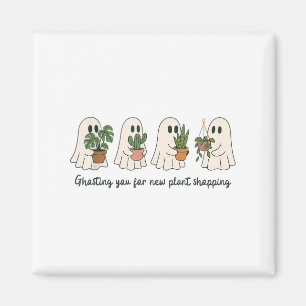Funny Ghost And Potted Plants Halloween Boo Pun Gh Magnet