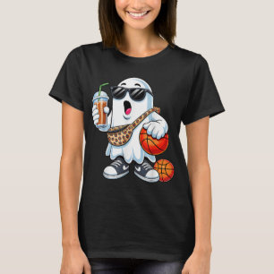 Funny Ghost Basketball Boo Coffee Halloween Mens W T-Shirt