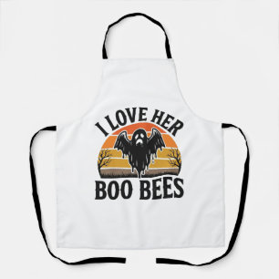 Funny Ghost Bee Pun Vintage Halloween T-Shirt Desi Apron