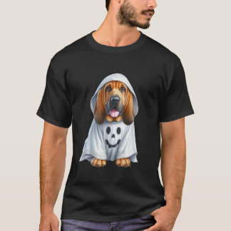 Funny Ghost Bloodhound Dog Lover Halloween Costume T-Shirt