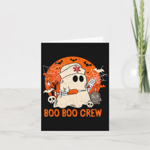 Funny Ghost Boo Boo Crew Halloween Nurse Nursing G Card