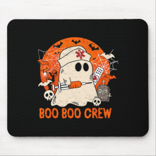 Funny Ghost Boo Boo Crew Halloween Nurse Nursing G Mouse Pad