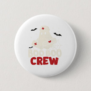 Funny Ghost Boo Crew Halloween Doctor Nurse Mens W 6 Cm Round Badge