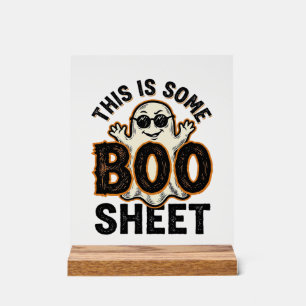 Funny Ghost Boo Sheet Vintage Halloween Shirt Desi Acrylic Sign