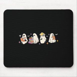 Funny Ghost Book Reading Halloween Books Lover Kid Mouse Pad