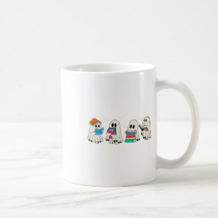 Funny Ghost Book Reading Halloween Books Lover Tea Coffee Mug