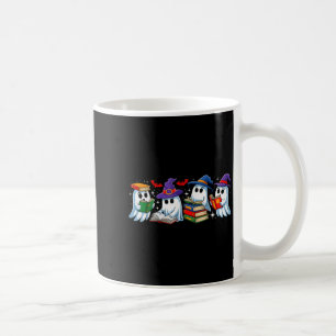 Funny Ghost Book Reading Halloween Books Lover Tea Coffee Mug