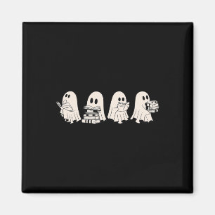 Funny Ghost Book Reading Halloween Books Lover Tea Magnet
