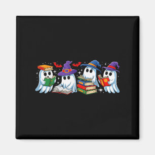 Funny Ghost Book Reading Halloween Books Lover Tea Magnet