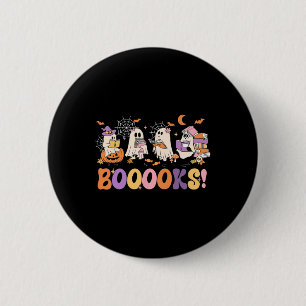 Funny Ghost Book Reading Halloween Booooks Lover T 6 Cm Round Badge