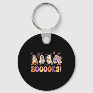 Funny Ghost Book Reading Halloween Booooks Lover T Key Ring