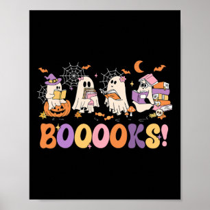 Funny Ghost Book Reading Halloween Booooks Lover T Poster