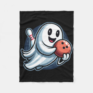 Funny Ghost Bowling Crew Fleece Blanket