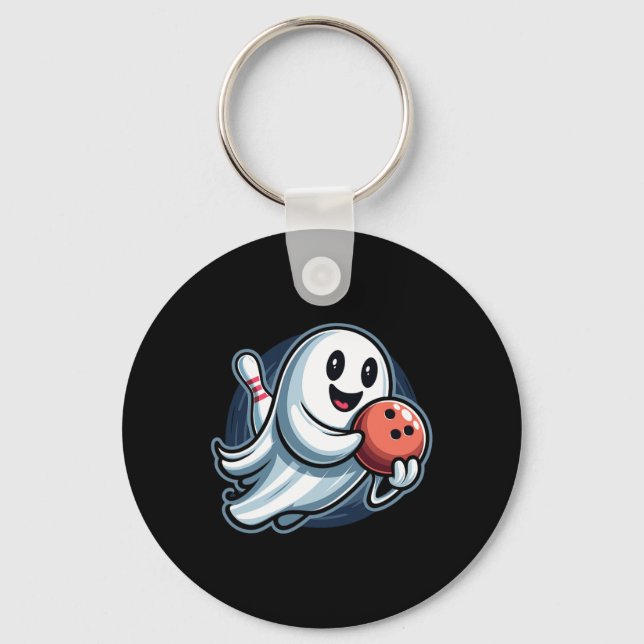 Funny Ghost Bowling Crew  Key Ring (Front)