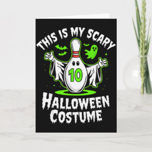 Funny Ghost Bowling League Team Halloween Humour D Card