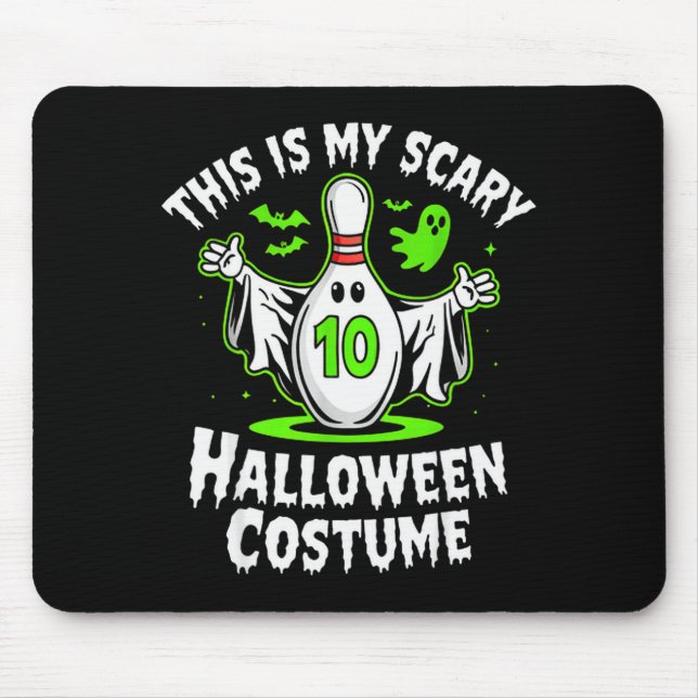 Funny Ghost Bowling League Team Halloween Humour D Mouse Pad (Front)
