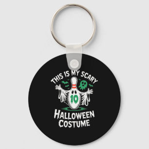 Funny Ghost Bowling League Team Halloween Humour T Key Ring