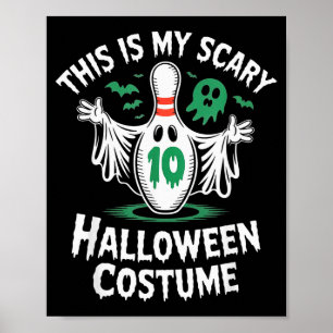 Funny Ghost Bowling League Team Halloween Humour T Poster