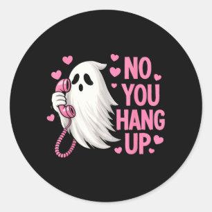 Funny Ghost Calling Halloween Scary Costume Hang Classic Round Sticker
