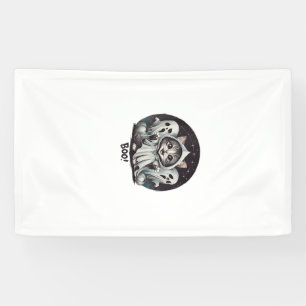 Funny Ghost Cat Boo Halloween Animal Ghost Kitty T Banner