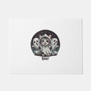 Funny Ghost Cat Boo Halloween Animal Ghost Kitty T Doormat